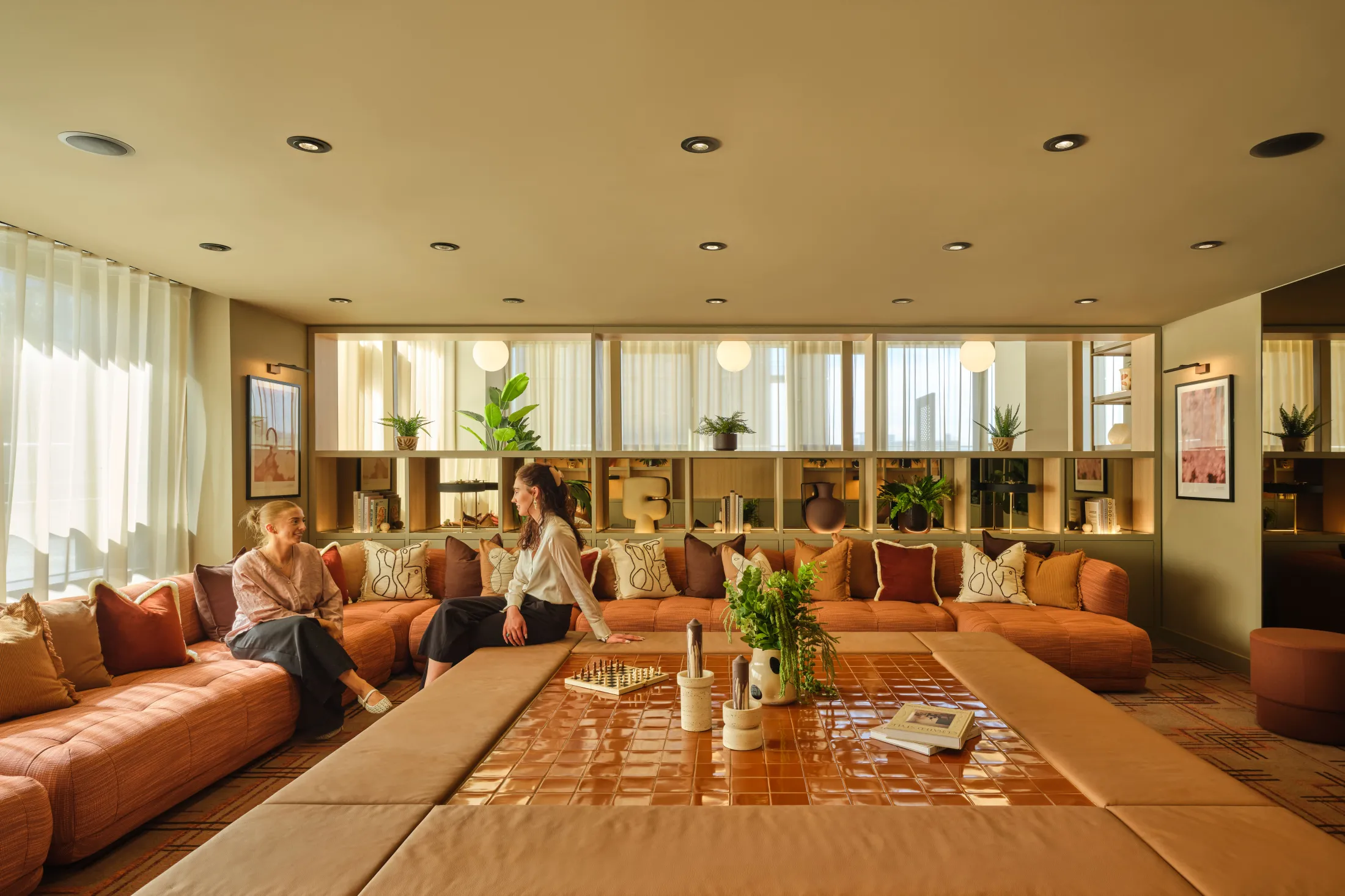 Tai Afon - TV Lounge with people