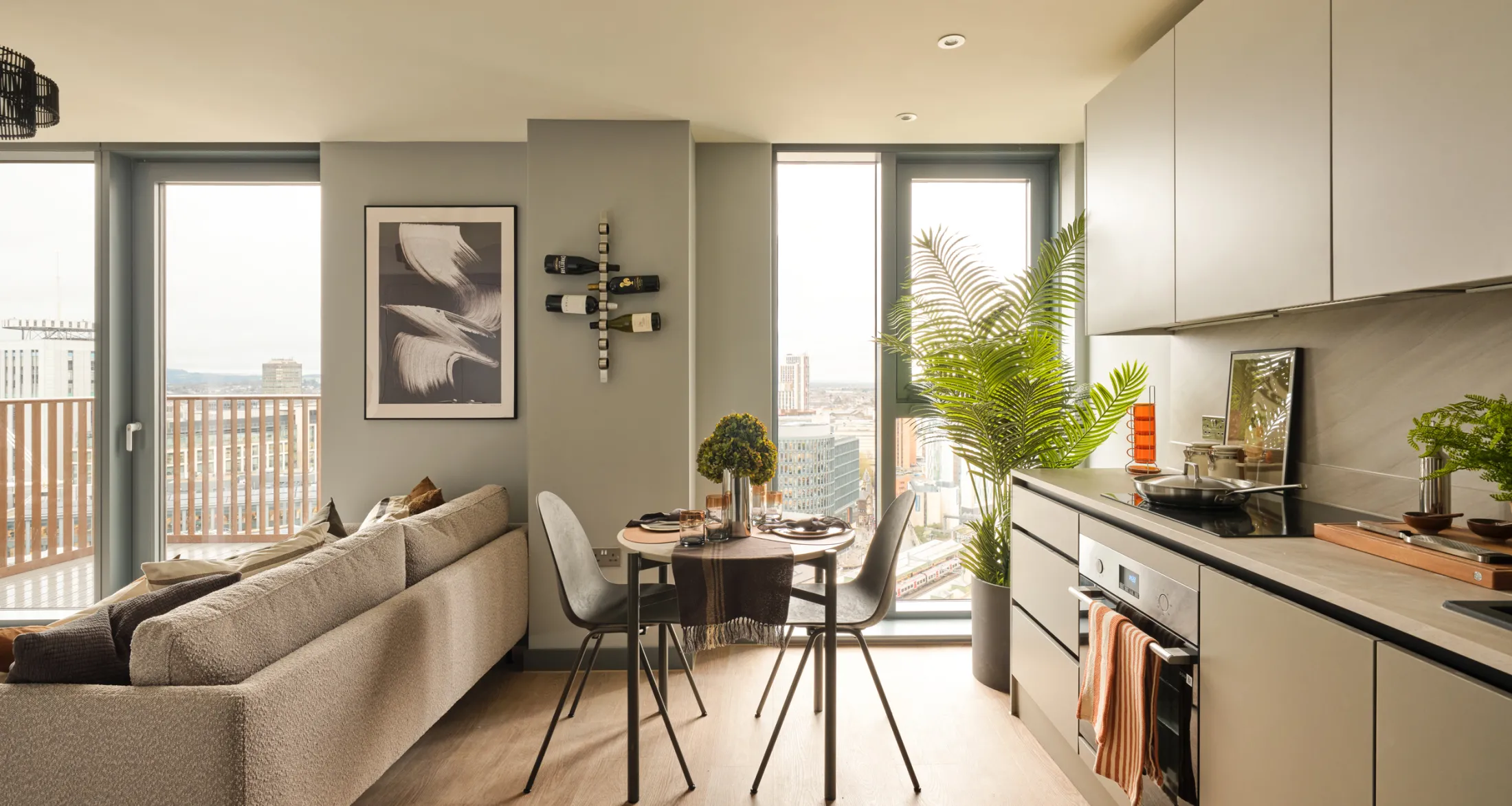 Tai Afon - Studio living space with a view